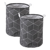 Kuber Industries Laundry Basket For Clothes|Foldable Laundry Hamper|Basket For Toys, Dirty clothes, Storage "45 LTR"-Pack of 2 (Black)